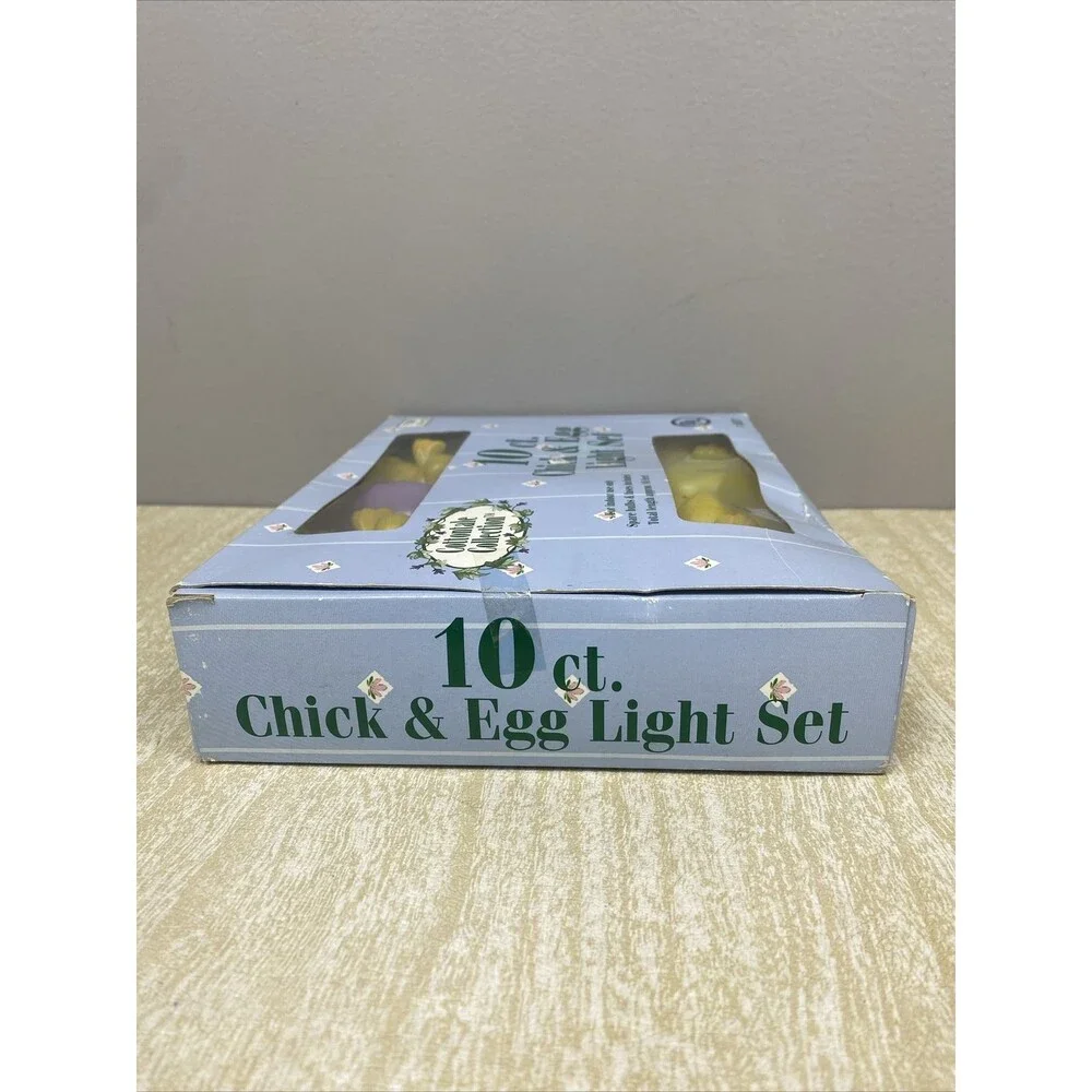 Vintage Easter Chick & Egg Blow Mold String Christmas Tree Light Decorations
